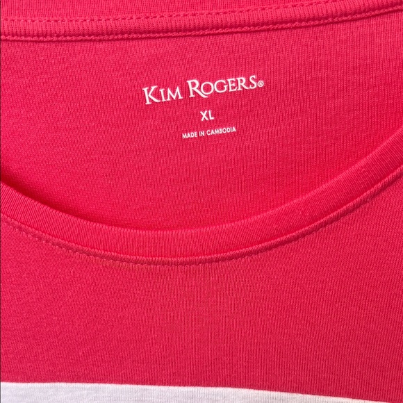 Kim Rogers Pink and Black Striped Top - Picture 2 of 4